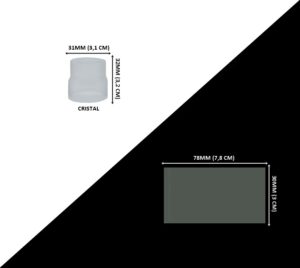 Kit 5.000 Lacres 78mm X 30mm e 5.000 Cápsulas em PVC Termo Encolhível 31mm X 32mm - Cristal