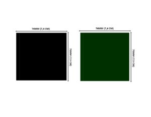 Kit 400 Lacres em PVC Termo Encolhível 74mm X 75mm - Preto e Verde