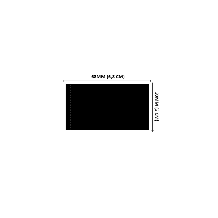 LACRE 68 X 30 - PRETO Lacre em PVC Termo Encolhível 68mm X 30mm Preto Fosco - 100 unidades - Imagem 1