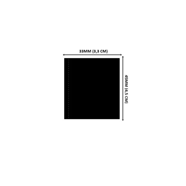 Lacre em PVC Termo Encolhível 33mm X 45mm Preto - 100 unidades