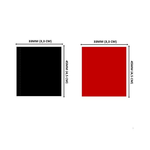 Lacre em PVC Termo Encolhível 33mm X 45mm (Preto e Vermelho) - 3.000 unidades