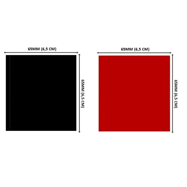 Kit 2.000 Lacres em PVC Termo Encolhível 65mm X 65mm - Preto e Vermelho