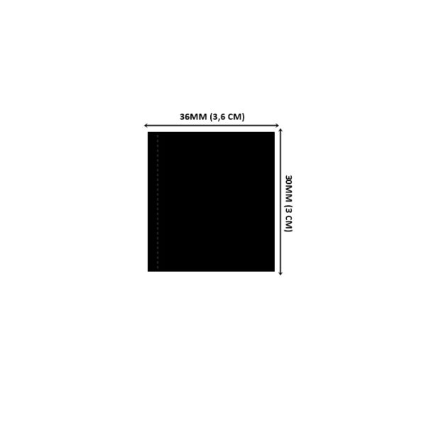 Lacre de PVC Termo Encolhível 36mm X 30mm Preto Fosco – 500 unidades