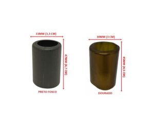 Kit 6.000 Cápsulas Pvc Encolhível 33mm X 47mm Preto Fosco / 30mm X 45mm Dourado