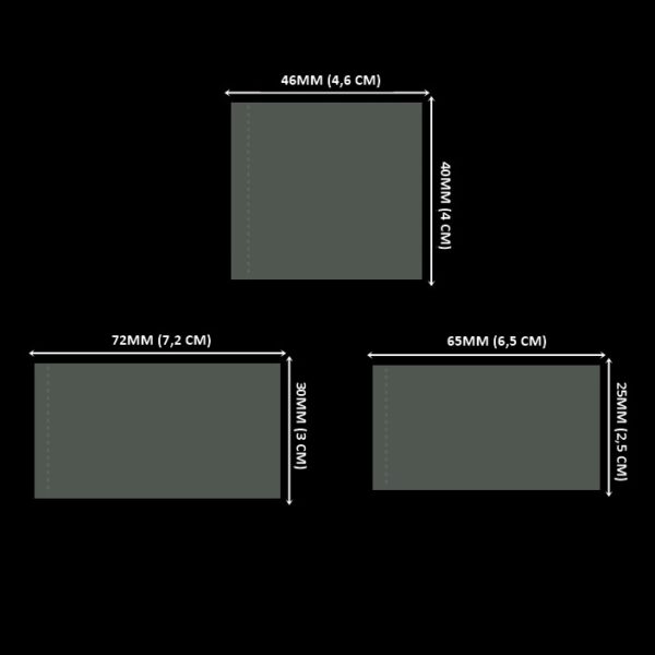 Kit 300 Lacres em PVC Termo Encolhível (72mm X 30mm / 65mm X 25mm / 46mm X 40mm) - Cristal