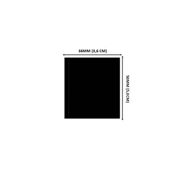 Lacre de PVC Termo Encolhível 36mm X 50mm Preto Fosco – 100 unidades