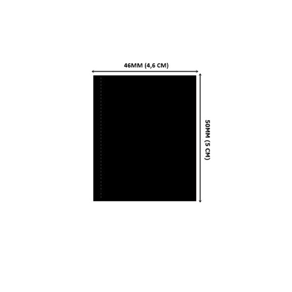 Lacre em PVC Termo Encolhível 46mm X 50mm Preto Fosco - 100 unidades