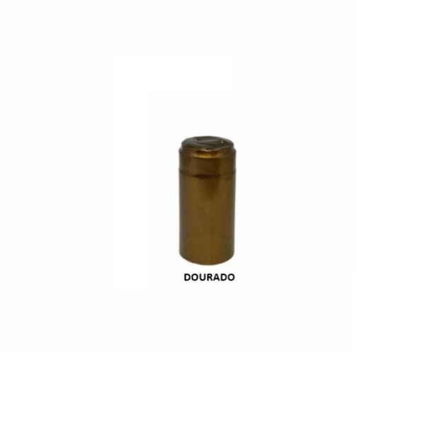 Cápsulas Fechadas em PVC Termo Encolhível 34mm X 60mm Dourada - 100 unidades