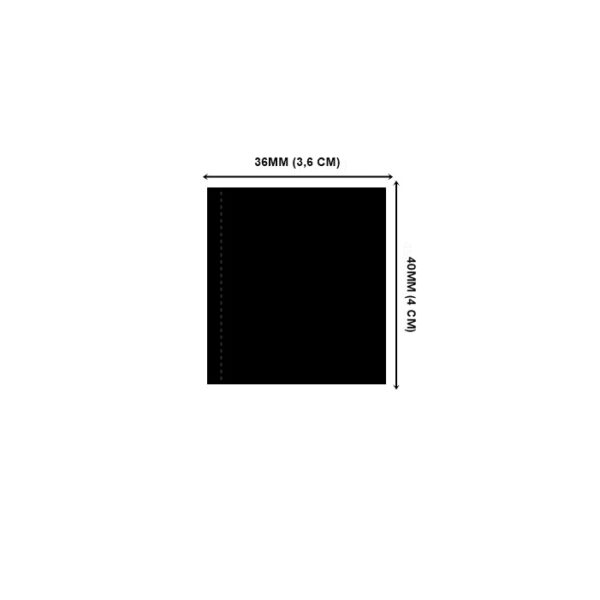 Lacre em PVC Termo Encolhível 36mm X 40mm Preto Fosco - 1000 unidades