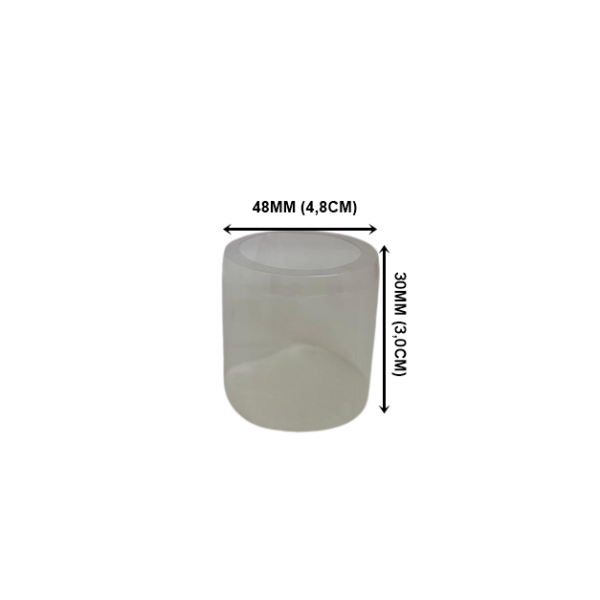 Cápsulas Abertas em PVC Termo Encolhível 48mm X 30mm Cristal (Moedor) - 3.000 unidades